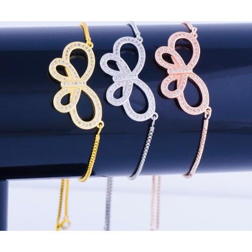 Europe and the United States popular copper bracelet color protection bowknot bracelet jewelry adjustable girls bracelet