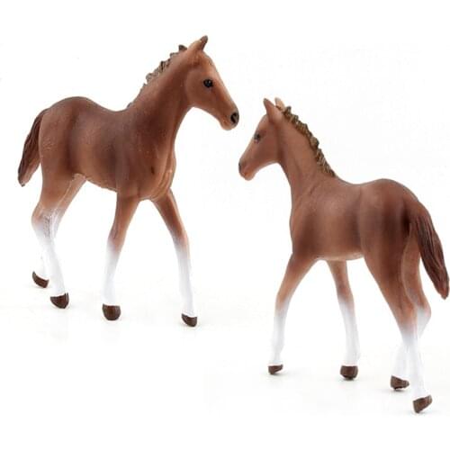 Realistic 1pc 12CM Wild Zoo Farm Hanover Baby Horse Model Action Figure Children Toys Collectibles Gife For Children