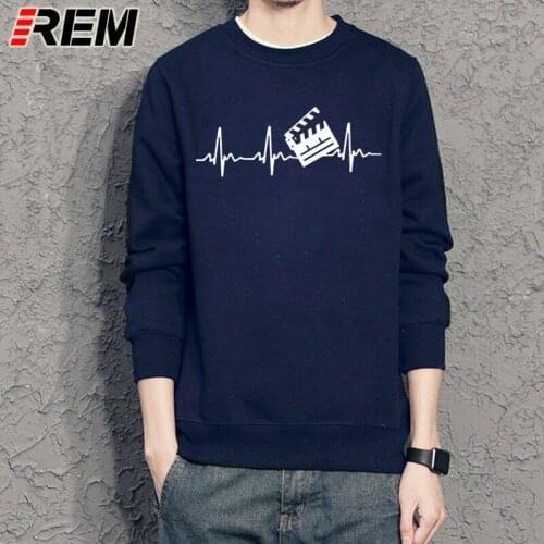 REM Fashion Film Director Hoodies, Sweatshir Men long Sleeve Cotton Heartbeat Hoodies, Sweatshirts Tops Man Hoodies, Sweatshirts