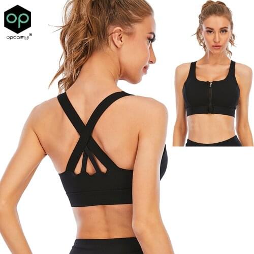 Sexy Sports Bra Yoga Bra Ladies Push-Up Bra Zipper Sports Top Fitness Running Breathable Quick-Drying Vest Yoga Sportswear