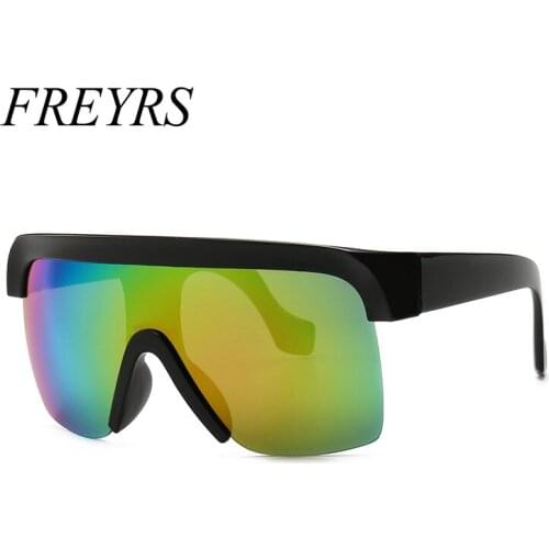 FREYRS Half Sunglasses Women Fashion Vintage Brand Designer Metal Frame Oversized Sun Glasses Female Eyeglasses UV400 5376