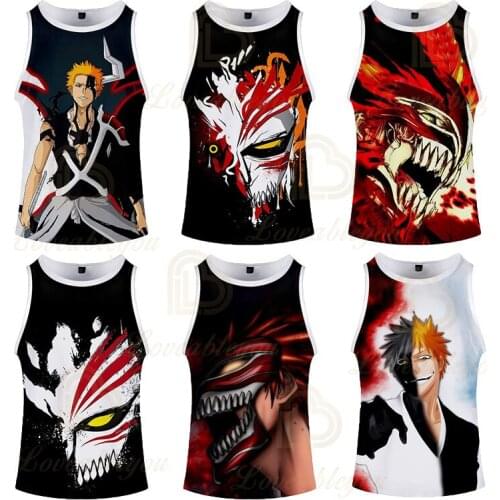 Anime BLEACH 3D Print Harajuku Vest Summer Unisex Sleeveless Shirts Women Casual Tank Tops Men Streetwear Clothing