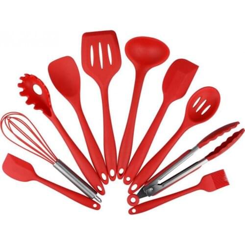 10Pcs/set Silicone Heat Resistant Kitchen Cooking Utensils Non-Stick Baking Tool