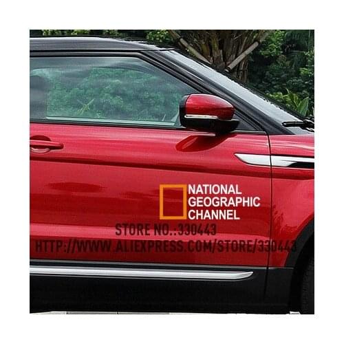 2 Pieces NATIONAL GEOGRAPHIC CHANNEL Sticker on Car DOOR Car decoration reflective sticker Car decal sticker
