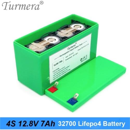 32700 4S1P Lifepo4 Battery Pack 12.8V 7Ah with 4S 40A BMS Balanced for Electric Boat and Uninterrupted Power Supply 12V Turmera