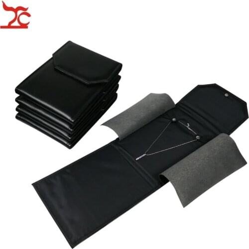 5Pcs/Lot Pendant Chain Storage Case Leatherette Pear Jewelry Organizer Necklace Display Travel Roll Bag Pearl Folder 18*23.5cm