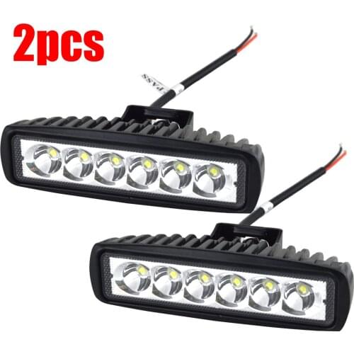 6LED 18W Spot Work Light Strip DRL Driving Spotlight Fog Bar DRL Headlights Lamp Off-road SUV ATV Vehicle Truck Lights Lamps