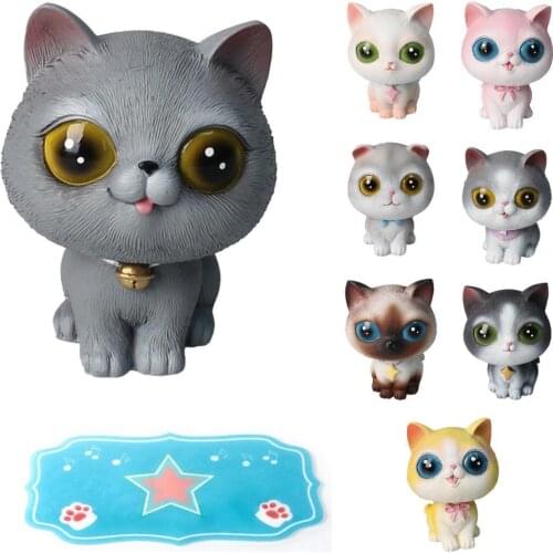 8 Style Guard Cat Cake Ornaments Birthday Gift Lovely Cats Figurine Car Accessories For Interior Home Room Auto products