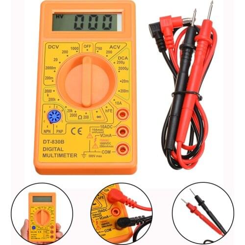 AC DC 750/1000V Cars Multimeter Voltmeter Ammeter Ohmmeter Test Tools Car Range Digital Transistor Resistance Tester Probe