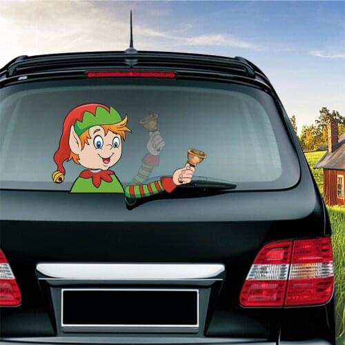 Elves Rear Windshield Stickers Colorful Auto Decal Funny PVC Automobiles Decals for Cars Decoration Removable Reusable Washable