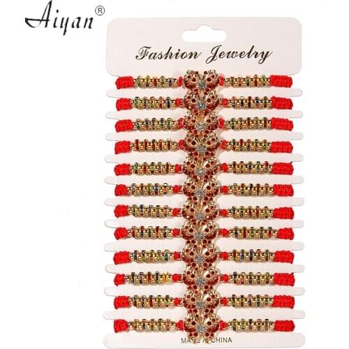 12 Pieces Butterfly And Palm Alloy Red Bracelets Have Auspiciou Protective Effect Can Given As Gifts For Both Men Or Women