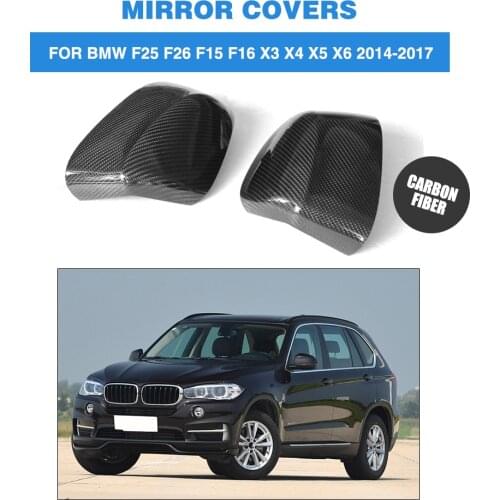 Car Mirror Cover Auto Rear Mirror Fender Carbon Fiber Replace Type Fit for BMW F25 F26 F15 F16 X3 X4 X5 2014 UP Car Styling