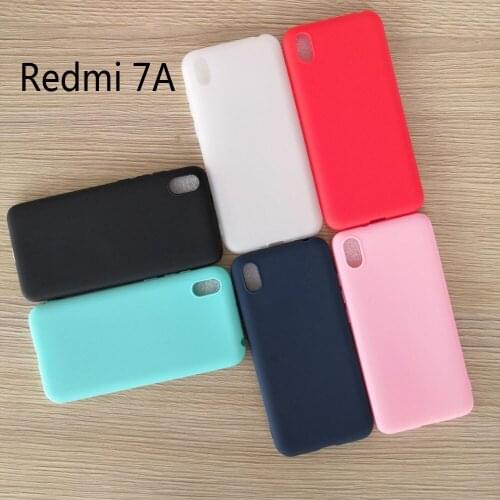 Candy color Case For Xiaomi Redmi 7A Matte Cover Redmi 7 A Silicone TPU Soft Back Cover Xiaomi Redmi 7A Case 5.45"