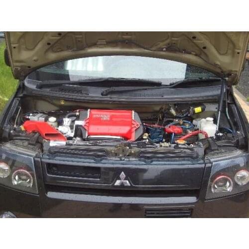 For Mitsubishi eK Sport H81W 2001-2006 Front Bonnet Hood Modify Gas Struts Carbon Fiber Spring Damper Lift Support Absorber