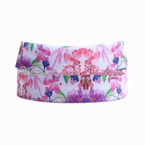 FLRA ElasticCheap flower printing elastic ribbon