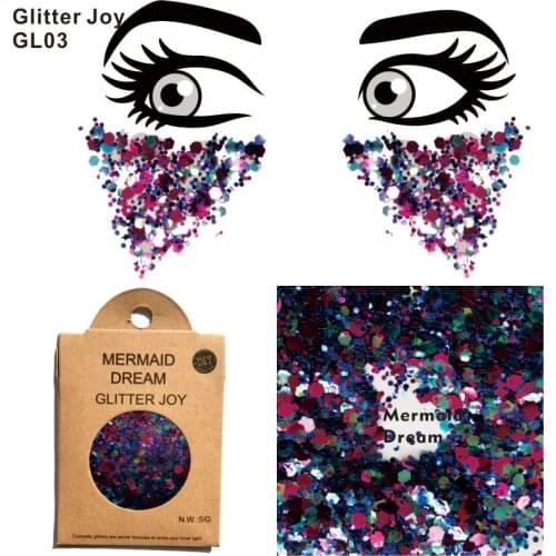 GL03 one pack of Mermaid Dream Chunky Eye Glitter Face Body Sequins Decorations Festival Body Dance Makeup Body Art