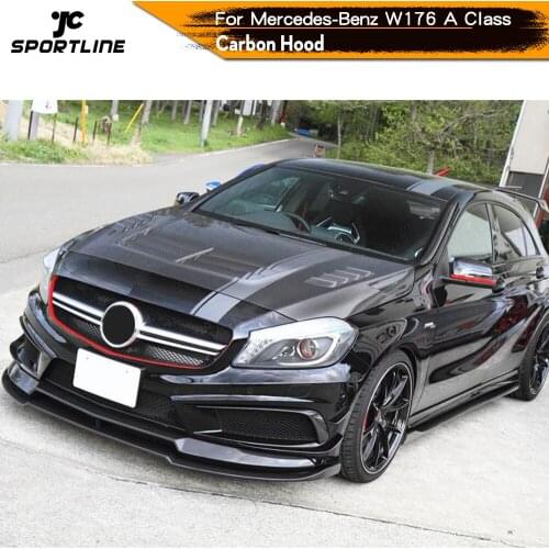 Carbon Fiber Hood Bonnet for Mercedes-Benz W176 A Class A45 AMG A180 A200 A220 A250 A260 2013 - 2018