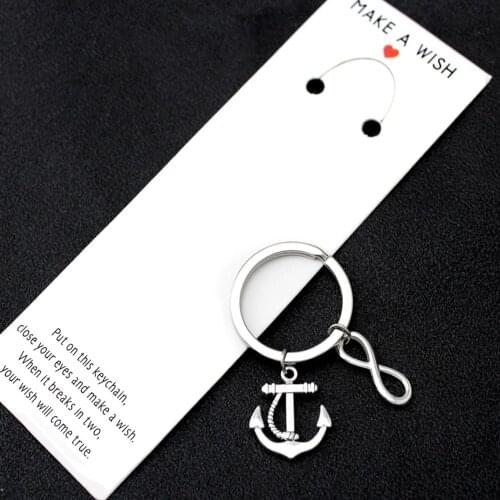 Infinity Sailing Rudder Compass Keychain Crown Keychains Moon Key Chains Keyring Women Men Unisex Jewelry Best Friends Gift