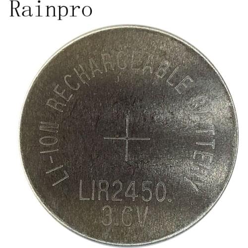 Rainpro 2PCS/LOT 3.6V LIR2450 Lithium Ion Battery Rechargeable CMOS BIOS Button Coin Cell Li-ion