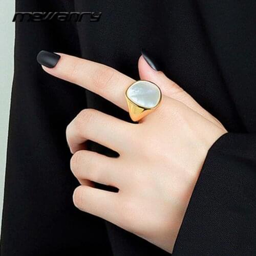 Mewanry 925 Sterling Silver Rings for Women Trend Elegant Vintage Geometric White Shells Party Jewelry Birthday Gifts Wholesale