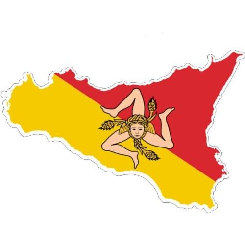 Sticker Car Moto Map Flag Vinyl Outside Wall Macbbook Sicily Sicilia Car Sticker Windshield Bumper Tuning Laptop Trunk Decal