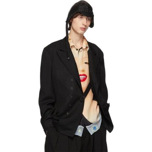 New 2021 Mens clothing GD hair stylist modern fashion Double-breasted woollen Suit coat plus size costumes