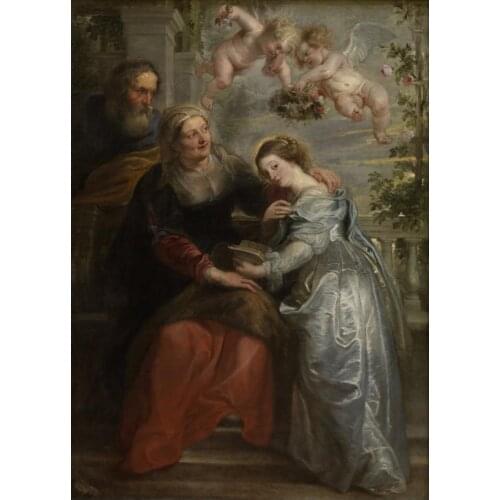 Wholesale painting # TOP ART # Peter Paul Rubens - The education of Maria # print canvas oil painting-free shipping