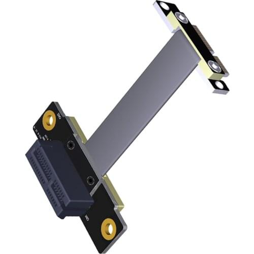 PCI-E PCI Express 1X 36 Pin Extension Cable w Gold-plated connector Dual Vertical 90 Degrees for 1U 2U ATX/BTX Chassis Computer