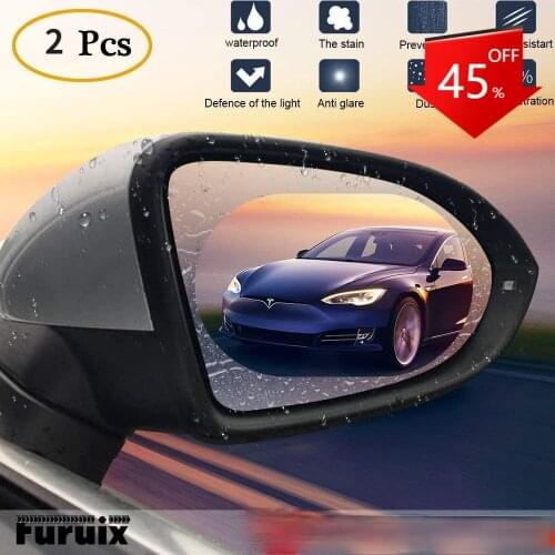 2pcs Car Side Window Film, Rearview Mirror, Rainproof Film, Mirror, Reverse Anti-fog Film, Car Glass Water Flooding Film