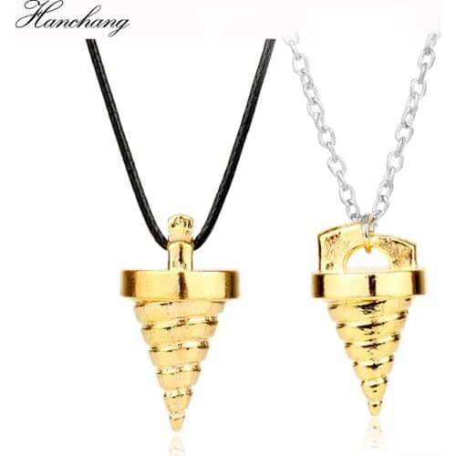 Cone Shape Pendant Necklace Anime Cartoon Gurren Lagann Gold Color Dangle Jewelry Rope Link Chain Available