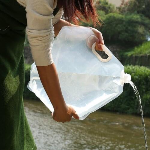 5/10L Outdoor Water Bag Foldable Portable Drinking Container Carrier High Capacity Water Storage Bag For Camp Cooking Picnic BBQ