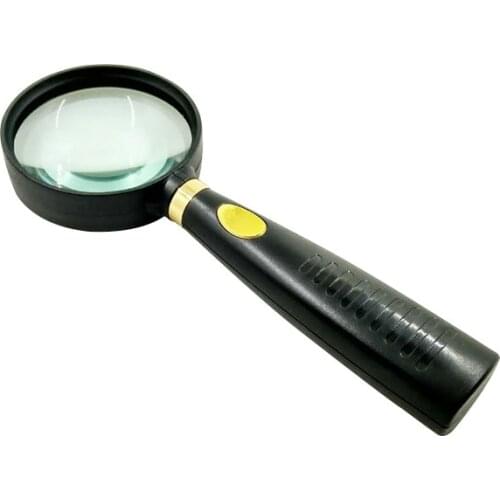 Portable Handheld Plastic Handle Glass Master Lens 7X 12X Repair Old Man Reading High Power HD Magnifier