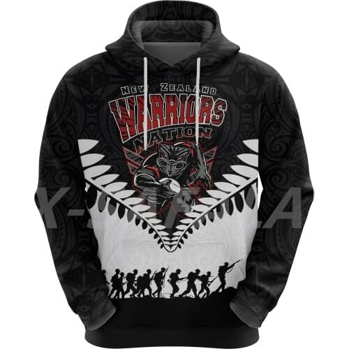 Warriors Anzac Day 3D Printed Hoodie Man Women Harajuku Outwear Zipper Pullover Sweatshirt Casual Jacket Jumpers