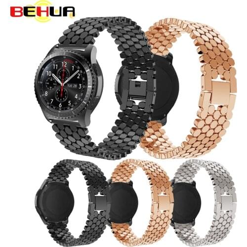 22mm Stainless Steel Watch Band Strap For Samsung Gear S3 Frontier Classic galaxy 46mm for huawei GT 2 smart watch Link bracelet