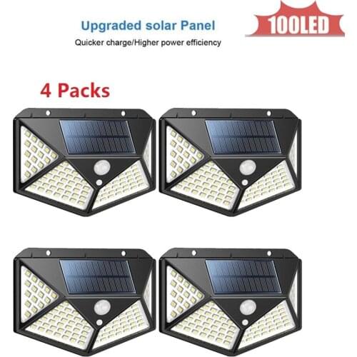 100LED Solar Lamp Garden Motion Sensor Light Solar Panel Power Lights Outdoor Waterproof Separate Street Path Security Wall Lamp