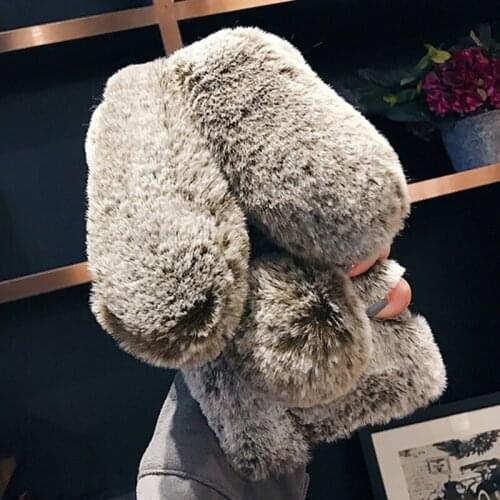 Rabbit Warm Fur Plush Phone Case For Oneplus 7t 7 Pro 5 t 5T Glitter case For one plus 8 Pro 3 3t plush covers For oneplus 6 6t