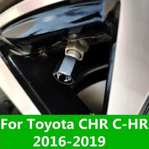 Theftproof Aluminum Car Wheel Tires Valves Tyre Stem Air Caps Airtight Cove Exterior decoration For Toyota CHR C-HR 2016-2019