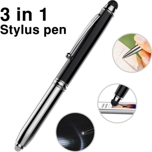 MoKo Universal Stylus Pen,3 in 1 Capacitive Fine Point Stylus Ballpoint Pen with LED Light for Apple iPad/iPad Mini/Air/Samsung