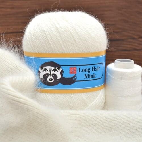 50+20g Long Plush Mink Cashmere Yarn Anti-pilling Fine Quality Hand-Knitting Thread For Cardigan Scarf Suitable for Woman
