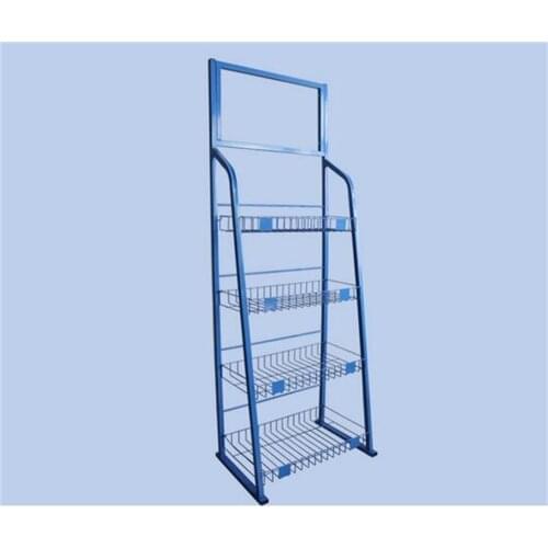 Iron wire basket floor shelf supermarket merchandise POP promotion display collection rack
