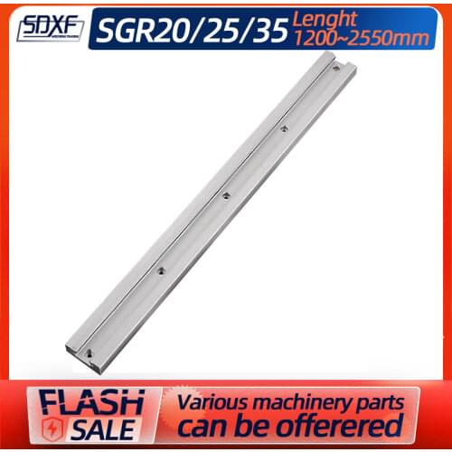 1/2PC built-in dual-axis linear guide SGR20/25/35 guide rail Square roller slide bearing optical axis length is 1200-2550mm