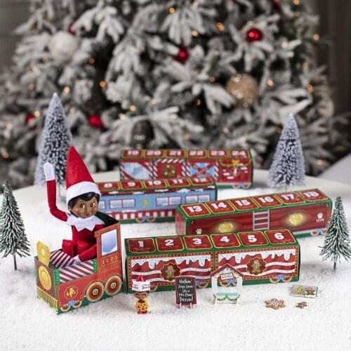 1 Set Xmas Decorations Gifts for Kids Children Cartoon Christmas Elf Paper Train Toys