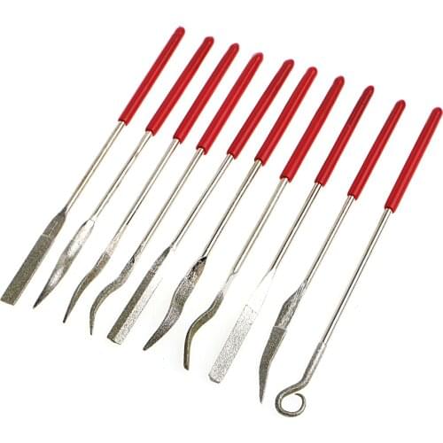 10Pcs/Set Diamond Coated Riffler Files Mechanical Watch Jewelry Files Tools Set SEP28_40