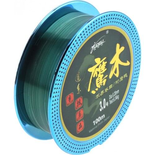100M 110Yards Fluorocarbon Coating Green Nylon Fishing Line 2 3 4 5 7 14 18 23LB Main Line for Rock Boat Lure Carp Fishing