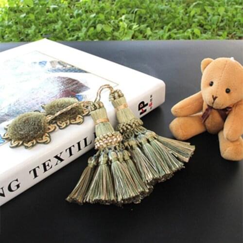 2Pcs Polyester Flower Curtain Tieback Room Accessories Curtains Tassels Fringe Green Hanging Pendant DIY Small Tassel Hang Balls