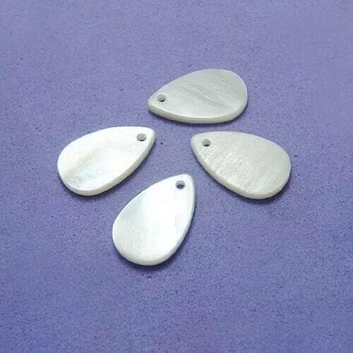 40pcs white shell drop shape diy earring necklace decoration 20*13mm