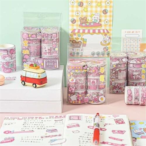 8pcs Flash Point Tape Cute Hand Account Transparent PVC Washi Tape Set Masking Tape Scrapbooking School Supplies Washi Set