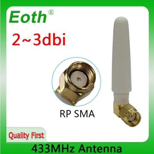 1pcs 433MHz Antenna 2.5dbi RP-SMA Connector 433 mhz directional antena waterproof antenne for Lorawan watermeter Gasmeter 433m