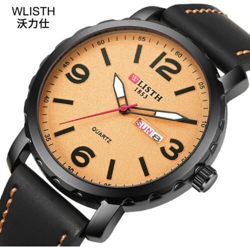 WLISTH Mens Watch Top Luxury Brand Sport Quartz Watch Men Watches Waterproof Wrist Watch Man Stainless Steel Date Clock Men