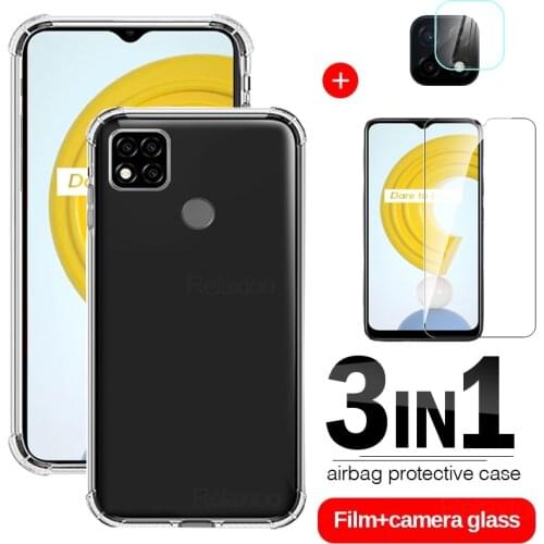 3-in-1 Case + Camera Glass For OPPO realme c21 Screen Protector Lens Glass On For OPPO realme c21 relame c21 rotective Glass